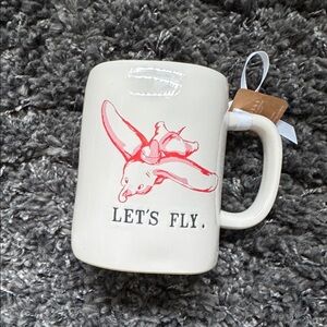 DISNEY x RAE DUNN Dumbo Let’s Fly Mug Red Inside BEAUTIFUL 🐘 Artisan Collection